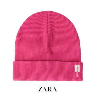 ZARA Kids | Fuchsia | RIBBED CAP WITH LABEL